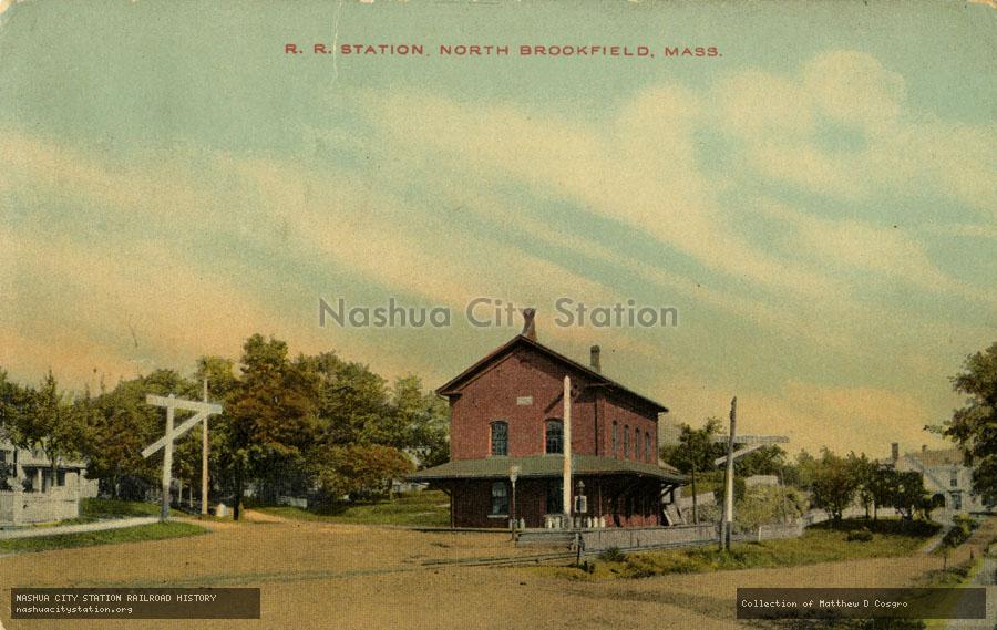 Postcard: Railroad Station, North Brookfield, Massachusetts